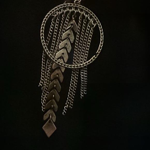 Antique Gold Tone Premier Designs Dangle Hoops - Picture 5 of 5